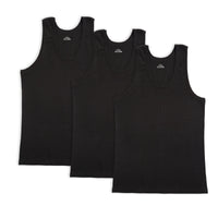 3 x RAW Customer Returns HomyComy undershirt men s fine rib cotton sleeveless tank top 3-pack black XL - RRP €74.97