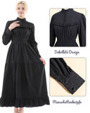 1 x RAW Customer Returns CR ROLECOS Vintage Medieval Dresses Long Sleeve A-Line Stand Collar Cocktail Dress Gothic Dresses Renaissance Dress L - RRP €48.89