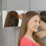 1 x RAW Customer Returns 360 Degree Mirror, 3 Way Mirror with Mounts, Adjustable Vanity Mirror for Bathroom Bedroom Makeup Shower Shaving Styling Cutting No LED  - RRP €23.18