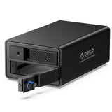 1 x RAW Customer Returns ORICO RAID 2 Bay HDD docking stations, 3.5 hard drive enclosure, external USB 3.0 to SATA for 3.5 inch HDD SSD hard drives, supports RAID 0, RAID 1, PM, 2x16TB 9528RU3  - RRP €109.99