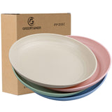 1 x RAW Customer Returns Greentainer plate set of 4 22.3 cm dinner plates made of PP, modern and healthy dinner plates, pizza plates, cake plates, unbreakable plates for salad, dessert, breakfast microwave and dishwasher safe, BPA free - RRP €20.99