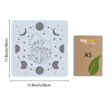 1 x Brand New GORGECRAFT 11.8x11.8 Inch Moon Phase Stencil Mushrooms Star Templates Large Reusable Plastic Square Stencils Sign for Painting on Wood Wall Scrapbook Card Floor Tile - RRP €10.2