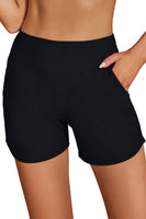 1 x RAW Customer Returns SHEKINI Women s High Waist Swimming Shorts Pockets Short Swimming Trunks Quick Drying Swimming Shorts Water Sports Board Shorts Swimming Trunks with Briefs Black, S  - RRP €28.22