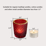 1 x RAW Customer Returns Red Table Centerpiece Votive Candle Holders, Set of 12, Bulk Pack Tealight Holders with Gold Rim, Glass Tealight Candle Holders for Christmas, Holiday and Dating Decoration - RRP €20.68