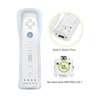 1 x RAW Customer Returns Bonacell Set of 2 Controllers for Wii Wireless Wii Remote Control with Nunchuck Wii Remote Gamepad with Motion Plus and White Silicone Case Wristband Replacement Controller for Wii U - RRP €44.36