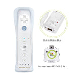 1 x RAW Customer Returns Bonacell Set of 2 Controllers for Wii Wireless Wii Remote Control with Nunchuck Wii Remote Gamepad with Motion Plus and White Silicone Case Wristband Replacement Controller for Wii U - RRP €44.36