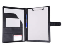 1 x RAW Customer Returns Mymazn A4 Leather Document Folder Clipboard with Clip Document Folder Clipboard Folders Black  - RRP €18.99