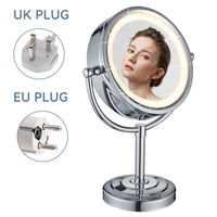 1 x RAW Customer Returns DOWRY table mirror with lighting 5x 1x LED cosmetic mirror standing with plug magnifying mirror 5x make-up mirror chrome shaving mirror with magnification, 21.5 cm - RRP €83.98