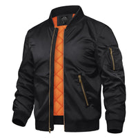 1 x RAW Customer Returns TACVASEN Men s Bomber Jacket Autumn Jacket Warm Sports Leisure Casual, Black - RRP €55.44