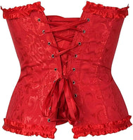 1 x RAW Customer Returns Ivy Shi Women s Full Breast Corsage Corset Top Gothic Vintage Corsages Bustier Corsette - Size 40 2XL , red - RRP €24.53