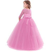 1 x RAW Customer Returns Flower Girl Dress Princess Party Dress Kids Prom Dress Wedding Party Bridesmaid Dress Lace Tulle Elegant Long Evening Party Dress Communion Dress - RRP €24.0