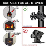 1 x RAW Customer Returns 12 blades fireplace fan, quick self-start circulating warm air, quiet fireplace fan without electricity, heat operated for wood stove firewood fire pit stove pipe - RRP €54.98