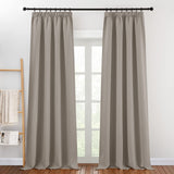 1 x RAW Customer Returns PONY DANCE Living Room Curtains Opaque Gathering Tape Set of 2 Blackout Curtains Thermal Curtain Heat Protection Over Curtains with Gathering Tape for Rails, H 245 x W 140 cm, Sand Coloured - RRP €39.38