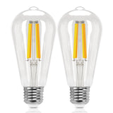 1 x RAW Customer Returns Aigostar Smart Lamp E27 Alexa Light Bulb 6W 850LM Edison Light Bulbs Dimmable ST64 Retro Light Bulb Dimmable 2700K-6500K, App Control Compatible with Alexa and Google Assistant. Transparent 2 pieces - RRP €19.99