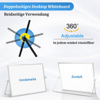 1 x RAW Customer Returns QUEENLINK Whiteboard Magnetic, Double-Sided Use Desktop Magnetic Board Small, White Board Small with Stand 30x40cm Writing Board Wipeable - RRP €17.14