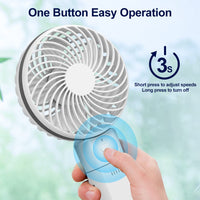 1 x RAW Customer Returns gabless USB fan, hand fan with battery 5200mah, USB table fan 20 hours working time, mini fan 5 levels strong wind, small fan quiet for office bedroom - RRP €18.85