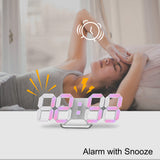 1 x RAW Customer Returns Deeyaple LED Wall Clock Digital Alarm Clock 3D Clock Dimmable Snooze USB 12 24 Hours Date Temperature Display Remote Control Night Light Living Room Kitchen Bedroom Office 25cm Colorful  - RRP €33.82