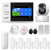 1 x RAW Customer Returns PGST alarm system 14 pieces, WLAN Smart 4G alarm system with for home security, surveillance camera 1080P, real-time app push, can be expanded as required - works with Alexa - RRP €184.33