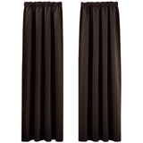 1 x RAW Customer Returns PONY DANCE Opaque curtains for bedroom, 2 pieces, H 175 x W 140 cm, blackout curtain, thermal curtain against cold, ruffle tape curtains, opaque, brown - RRP €29.76