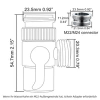 1 x RAW Customer Returns Tecmolog 3 Way Diverter Valve Brass Faucet Switching Valve with M22 to M24 Faucet Adapter, Faucet Spare Parts, SBA021 - RRP €11.38