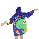 8 x Brand New Queenshin Oversized Hoodie Dinosaur Wearable Blankets Sweatshirt for Women, Warm Comfy Flannel Blanket Body Blanket, One Size - RRP €163.2