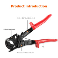 1 x RAW Customer Returns Ratchet Cable Cutter, Ratchet Cutter and Wire Cable Cutter, Cuts up to 240mm , HS325A Heavy Duty Aluminum and Copper Ratchet Cable Cutter - RRP €35.99