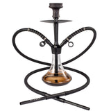 1 x RAW Customer Returns Ryosee 40 cm Shisha Mini Shisha Shisha Small Shisha to Go with Bag and Premium Shisha Accessories 2 Connections 2 Hoses Stone Head Hose Seal Mouthpiece Handmade Glass Bowl Black  - RRP €37.3