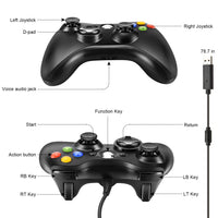 1 x RAW Customer Returns Gezimetie Xbox 360 Game Controller, USB Wired Controller Gamepad with Improved Ergonomic Design, Joystick Compatible for Microsoft Xbox 360 Xbox 360 Slim PC Windows 7 8 8.1 10 XP Vista  - RRP €16.98