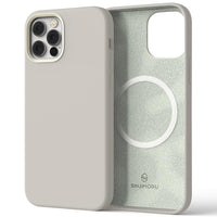 1 x RAW Customer Returns Sinjimoru 4-layer iPhone 12 12 Pro silicone case for MagSafe, magnetic cell phone case as iPhone protective case compatible with MagSafe accessories for iPhone 12 13 series. Silicone Case for MagSafe Light Grey - RRP €27.22