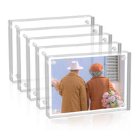 1 x RAW Customer Returns Sezanrpt Acrylic Picture Frame 9x13cm Set of 5 Double Side Magnet Picture Frames, Magnetic Picture Frames for 8x10, 9x12 Photos, 6x9 Picture Frames 10 10MM Thickness - RRP €37.3