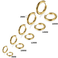 1 x RAW Customer Returns 5 pairs of stainless steel gold earrings for men and women, men s hoop earrings, men s gold earrings, women s gold earrings, men s women s hoop earrings, gold hoop earrings small set titanium 8MM-16MM - RRP €12.49