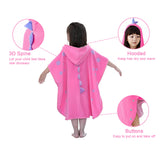 1 x Brand New Shalwinn Children s Towel Cotton Hooded Cartoon Dinosaur Bathrobe Bath Poncho Towel for Boys Girls, 0-4 Years, Pink - RRP €21.71