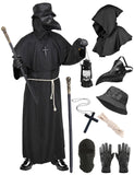 1 x RAW Customer Returns Geplaimir Plague Doctor Costume Men s Plague Doctor Carnival Costume Plague Doctor Cosplay Outfit with Plague Mask Scepter Hat Gloves Medieval Steampunk Plague Costume for Halloween Mardi Gras G072L - RRP €42.99