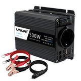 1 x RAW Customer Returns LVYUAN 500W Power Inverter DC 12V to 230V AC Voltage Converter Car Converter 12V with Dual USB Ports EU Sockets Car Charger Adapter - RRP €37.99