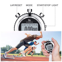 1 x RAW Customer Returns LAOPAO Stopwatch, 1 100 Seconds Precision 2 Pieces Memory Data Daily Waterproof Electronic Digital Chronograph Timer with Light Function Mute Function for Sports Referee Trainers - RRP €27.97