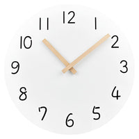 1 x RAW Customer Returns Plumeet 30cm Wooden Wall Clock Frameless Wall Clock with Silent Quartz Movement - Modern Minimalist Style White Clock Decoration Living Room Bedroom Kitchen - Battery Operated White  - RRP €21.62