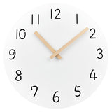 1 x RAW Customer Returns Plumeet 30cm Wooden Wall Clock Frameless Wall Clock with Silent Quartz Movement - Modern Minimalist Style White Clock Decoration Living Room Bedroom Kitchen - Battery Operated White  - RRP €19.99