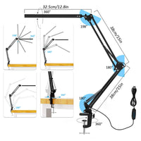 1 x RAW Customer Returns CSYY LED Desk Lamp, Table Lamp with Clamp, 10 Brightness Levels 3 Adjustable Modes, 10W USB Foldable and Rotatable LED Desk Lamp, for Office, Reading, Study - RRP €22.12