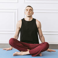 3 x Brand New MaaMgic Men s Yoga Pants Elastic Breathable Casual Trousers Pajamas Trousers in Gym, Burgundy, S - RRP €80.97