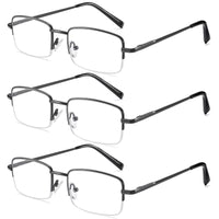 1 x Brand New VVDQELLA reading glasses metal frame men women reading glasses computer 1.75x 3 black fashion reading glasses with blue light filter spring hinge - RRP €60.0