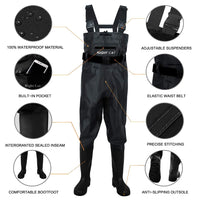 1 x RAW Customer Returns Night Cat Waders Men Women Waders with Boots Waterproof Breathable Crosswater Waders - RRP €59.99