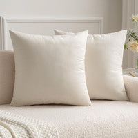 1 x RAW Customer Returns MIULEE Set of 2 Velvet Cushion Covers Cushion Cover Sofa Cushion Decorative Decorative Cushion Couch Cushion with Hidden Zip Sofa Bedroom 35 x 35 cm Cream White - RRP €13.99