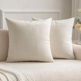 1 x RAW Customer Returns MIULEE Velvet Cushion Cover Sofa Cushions Decorative Pillowcase for Chair Bed Room Bedroom Living Room Living Room Office 2 Pieces 40x40 cm Cream White - RRP €11.8