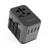 1 x RAW Customer Returns Travel adapter worldwide, TESSAN universal socket adapter travel plug with 4USB and 1AC socket, travel plug for Germany USA England Thailand Italy Australia International power adapter - RRP €20.64