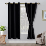 1 x RAW Customer Returns Hiasan blackout curtains with eyelets, black opaque curtains, 2 pieces, 106 x 160 cm width x height , soft sliding curtains for bedroom, living room etc. - RRP €26.49