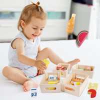 1 x RAW Customer Returns Wooden toy play kitchen accessories from 1 year Montessori toys from 1 2 3 years Role play children s kitchen accessories wood Kitchen accessories children s wooden gift for boys girls - RRP €20.16