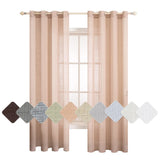 1 x Brand New MIULEE Set of 2 Voile Curtains Sheer Linen Curtain with Eyelets Transparent Linen Look Curtain Eyelet Curtain Living Room Window Curtain Translucent Decorative Curtain Bedroom 140 x 290 cm W x H Peach - RRP €38.3