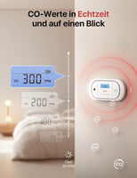 1 x RAW Customer Returns X-Sense networkable CO detector with peak value memory, carbon monoxide detector, accurate sensor with replaceable battery LCD display, T V Rheinland certified according to EN 50291, XC01-WR, 2 pieces - RRP €76.99