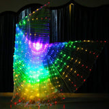 1 x RAW Customer Returns POHOVE LED Isis Belly Dance Wings, Illuminated Butterfly Wings with Telescopic Sticks, Luminous Belly Dance Wings, Costumes for Stage Performance, Party Colorful  - RRP €34.88