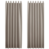 1 x RAW Customer Returns PONY DANCE Opaque curtains for the living room - thermal curtain against cold and heat, loop curtains for children s rooms, blackout curtains, loop curtain, set of 2, H 245 x W 140 cm, sand colour - RRP €36.26